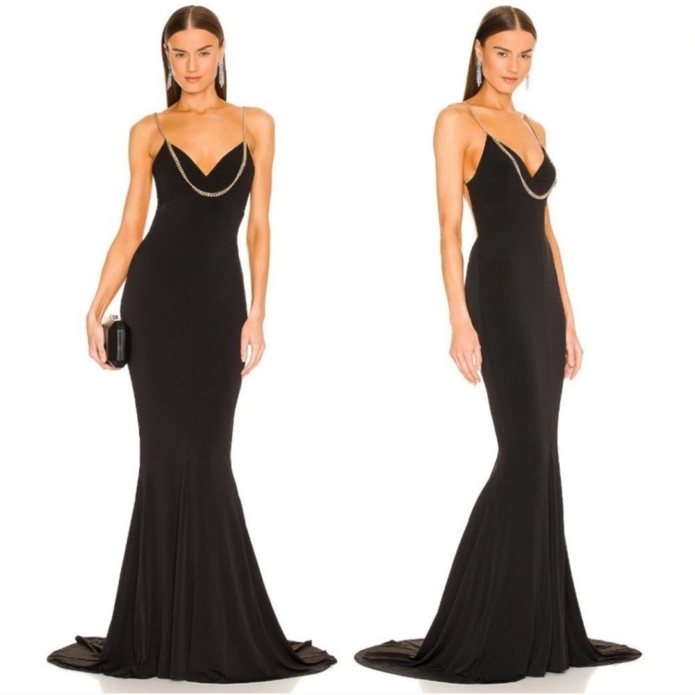 NWT Retrofete Valentina Dress in Black Mermaid Maxi Gown Medium